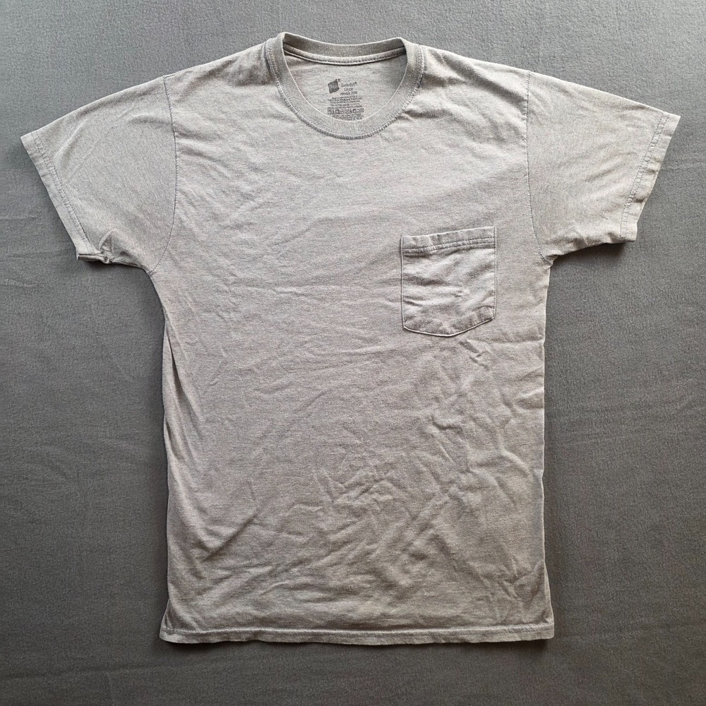 Hanes ComfortWash Adult Medium Short Sleeve Gray Pocket T-Shirt